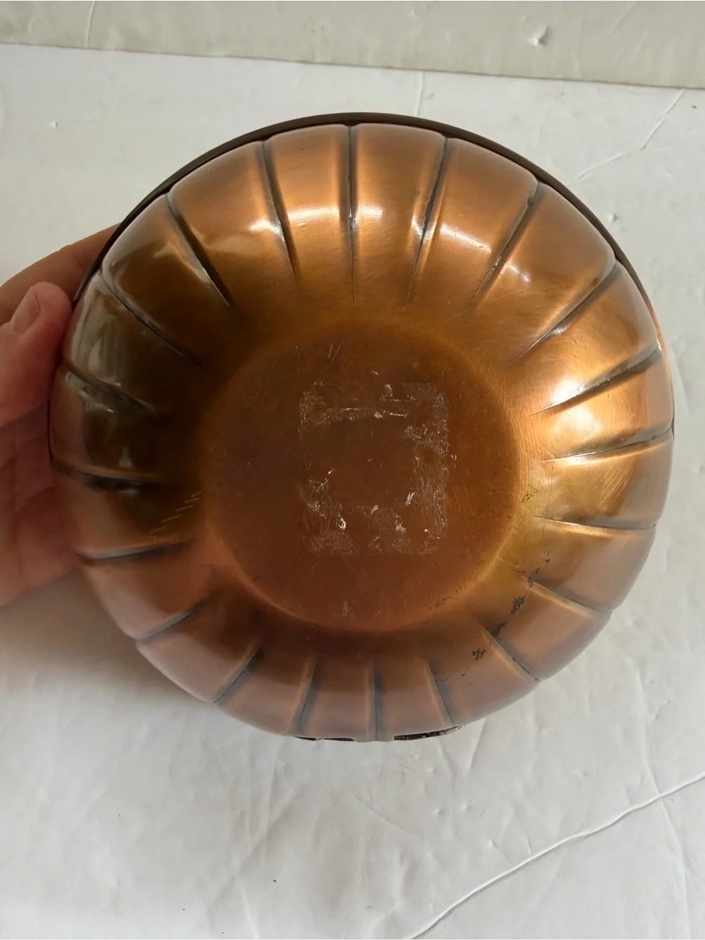 Restoration Hardware Copper Vintage Retired Jack-O-Lantern Pumpkin Bowl,